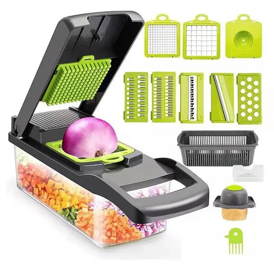1Pc Green Black 12 in 1 Multifunctional Vegetable Slicer 6~12days
